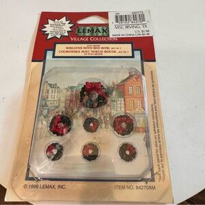 Lemax Village Collection Accessories Stick On Wreaths 7 Piece Set Vintage